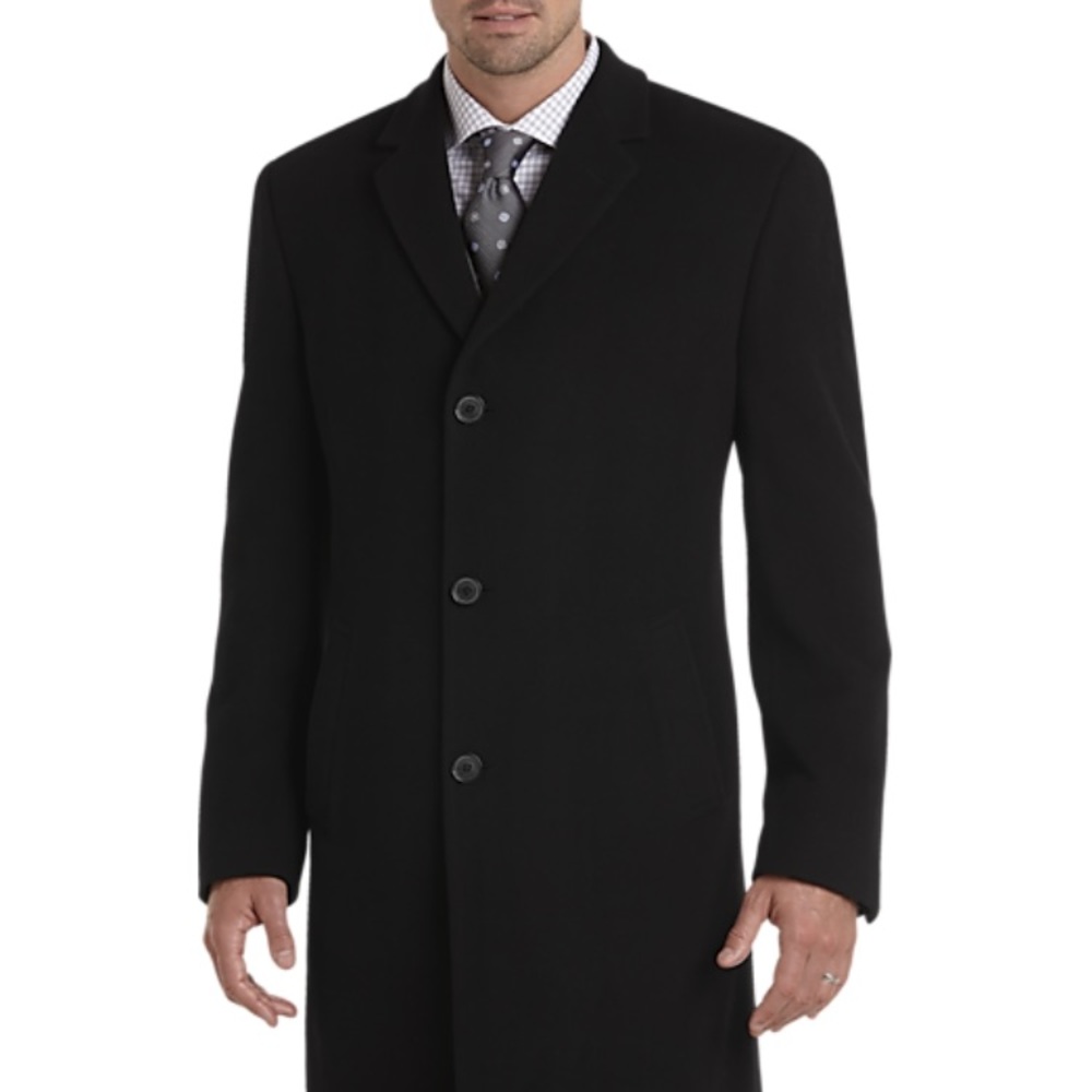 Joseph Abboud Black Cashmere Modern Fit Topcoat
